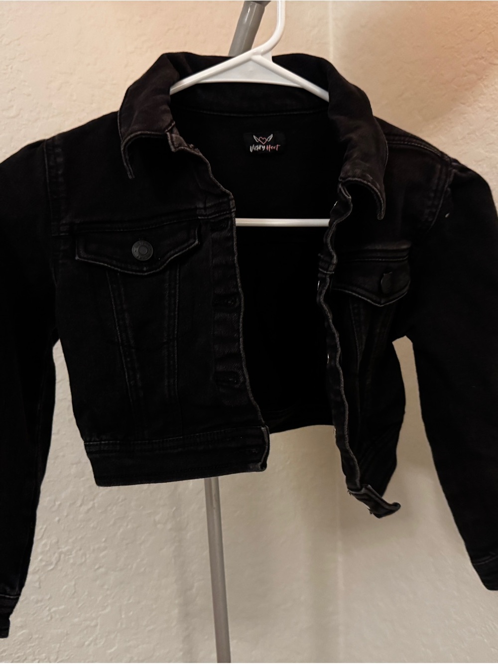Kids Black Cropped Denim Jacket by No Boundaries
